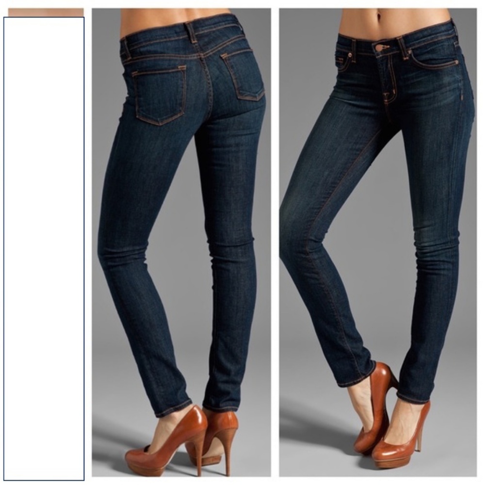 J Brand Mid Rise Stove Pipe Skinny Dark Vintage 26